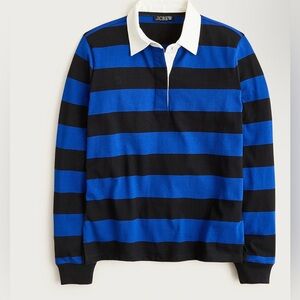 J. Crew Women’s Premium-Weight Classic Rugby Shirt Blue & Black Sz. S $98 CN190